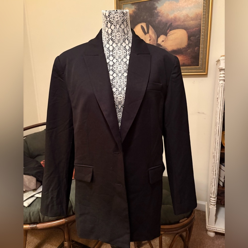 NWT Something Navy Melange Oversized Blazer | Black Size Medium